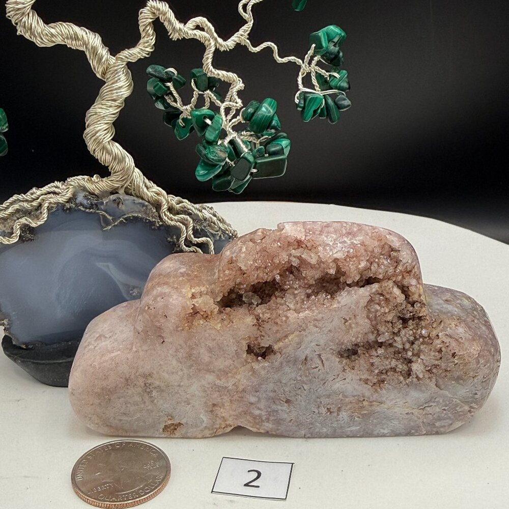 Pink Amethyst Cloud Carving - 253g Druzy Crystal for Heart Chakra & Home 2